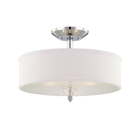 Designers Fountain 15.75in Palatial 3-Light Chrome Interior Incandescent Ceiling Light Semi Flush Mount 84211-CH